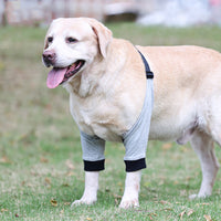 HKM-7052733 Breathable Cotton Knee Pads for Dog Front Leg Injury Protection – Casual Design in Gray
