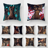 HKM-705363 Cartoon Peach Skin Pillowcase for Living Room and Bedroom, 45x45cm