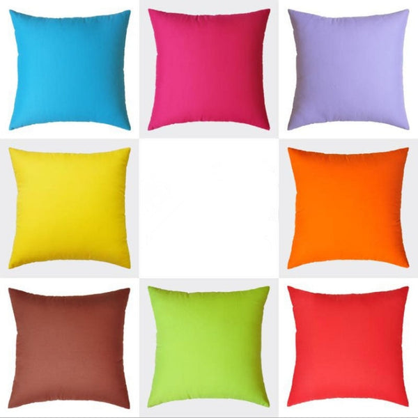 HKM-705427 Contemporary Solid Color Cotton Cushion Cover - 40x40cm to 60x60cm, Multiple Colors Available