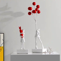 HKM-705491 Charming Character Sculpture in Natural Resin for Modern Decor