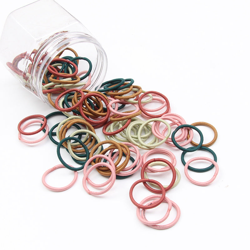 HKM-705619 Gentle Hair Ties for Babies - Non-Disposable Rubber Bands, 100 Pieces, Comfortable for Kids