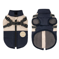 HKM-7056445 Windproof Navy Blue Dog Jacket for All Sizes: S to 8XL, Polyester Material