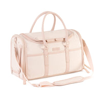 HKM-7058109 Breathable and Foldable Portable Pet Bag for Cats – Light Pink & Gray White, Oxford Cloth, 10 lbs Capacity