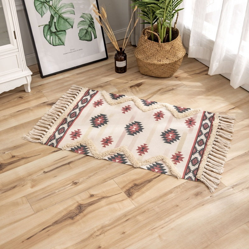 HKM-705875 Tufted Ethnic Style Cotton and Polyester Fiber Floor Mat - 60x90CM Printed Design