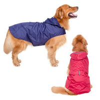 HKM-7060029 Reflective Waterproof Hooded Raincoat Poncho for Big Dogs - Two-Legged Design