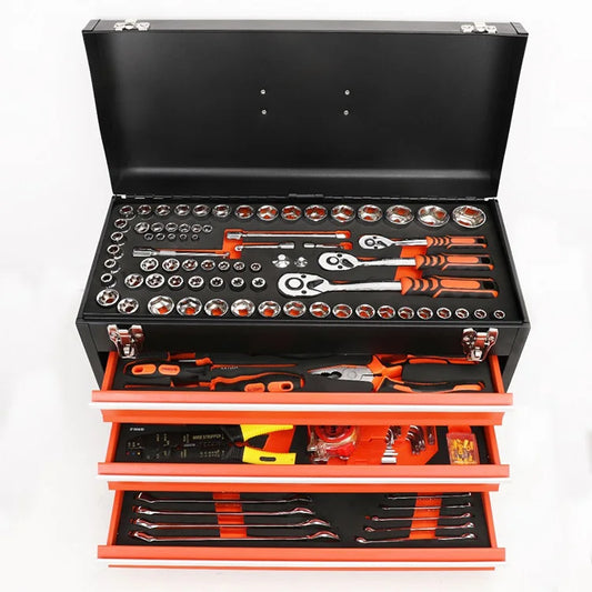 HKM-706067 90-Piece Hand Carry Tool Set with Sockets and Wrenches in Tool Box for Home and Garage Maintenance