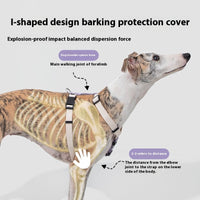 HKM-7060925 I-shaped Anti-Breaking Loose Nylon Pet Harness for Dogs in Milk Purple and Olive Gray