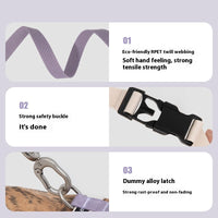 HKM-7060925 I-shaped Anti-Breaking Loose Nylon Pet Harness for Dogs in Milk Purple and Olive Gray