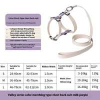 HKM-7060925 I-shaped Anti-Breaking Loose Nylon Pet Harness for Dogs in Milk Purple and Olive Gray