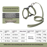 HKM-7060925 I-shaped Anti-Breaking Loose Nylon Pet Harness for Dogs in Milk Purple and Olive Gray
