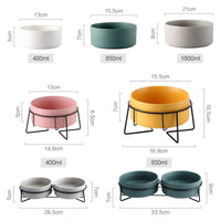 HKM-7061821 Cervical Spine Protective Pet Bowl with Iron and Wooden Frames - Available in Various Sizes and Colors