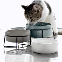 HKM-7061821 Cervical Spine Protective Pet Bowl with Iron and Wooden Frames - Available in Various Sizes and Colors
