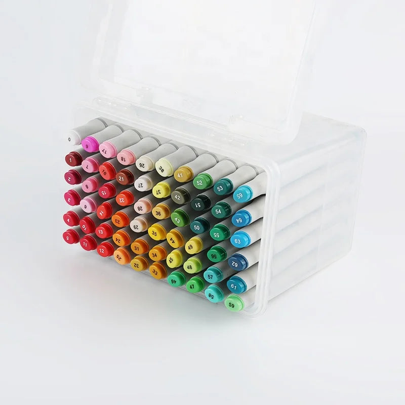 HKM-706323 168-Colour Dual-Head Alcohol-Based Art Markers for Creative Drawing and Illustration