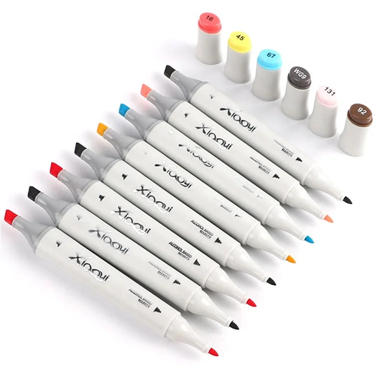 HKM-706323 168-Colour Dual-Head Alcohol-Based Art Markers for Creative Drawing and Illustration