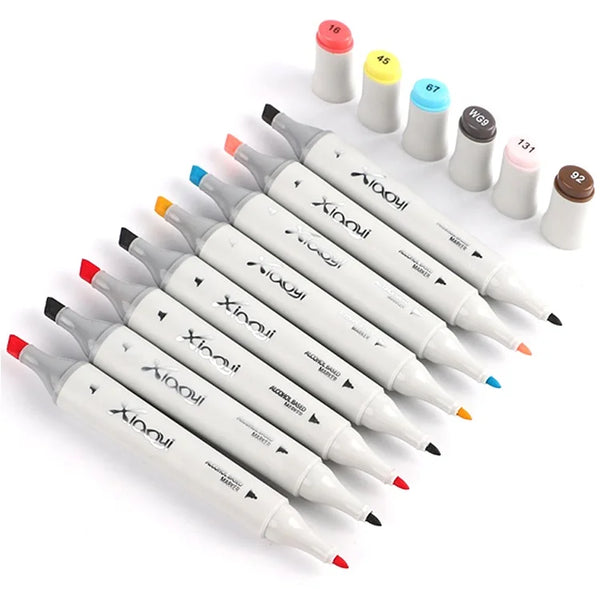 HKM-706323 168-Colour Dual-Head Alcohol-Based Art Markers for Creative Drawing and Illustration