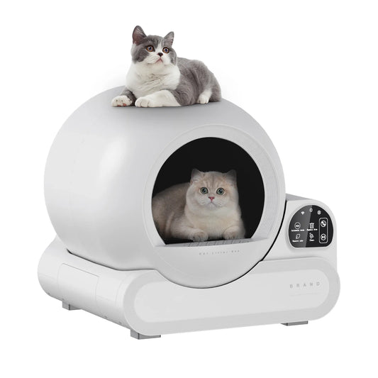 HKM-706323 Smart Cat Litter Box with Self-Cleaning Feature and Odor Control - 70L Capacity, WiFi Enabled, Dust-Free Design