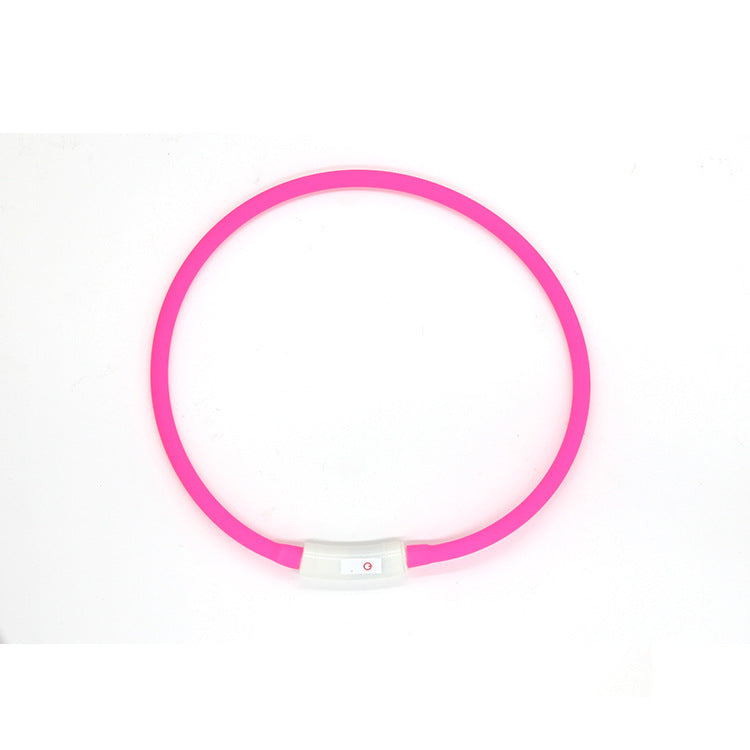 HKM-7063613 Luminous USB Charging Silicone Dog Collar with Multiple Color Modes