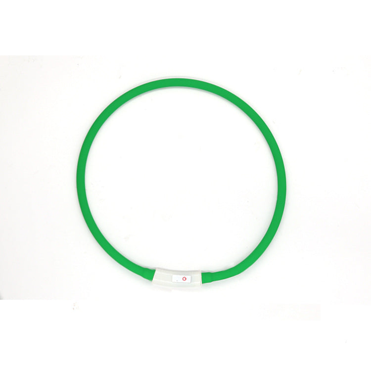 HKM-7063613 Luminous USB Charging Silicone Dog Collar with Multiple Color Modes