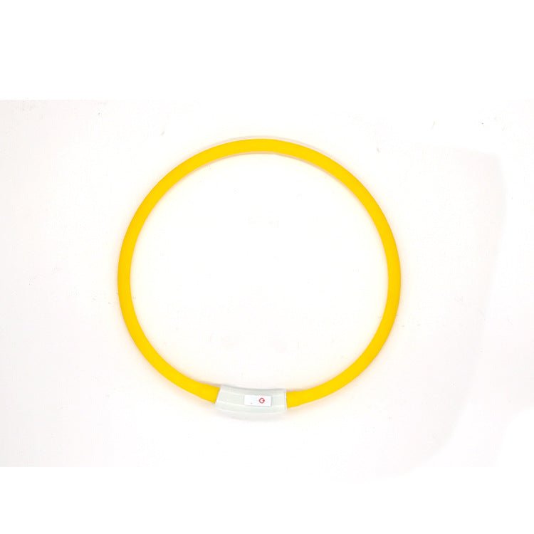 HKM-7063613 Luminous USB Charging Silicone Dog Collar with Multiple Color Modes