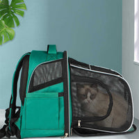 HKM-7063869 Portable Space Capsule Backpack for Dogs – Large Capacity, One & Two-Way Expansion, Available in Malachite Green and Starry Gray