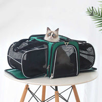 HKM-7063869 Portable Space Capsule Backpack for Dogs – Large Capacity, One & Two-Way Expansion, Available in Malachite Green and Starry Gray