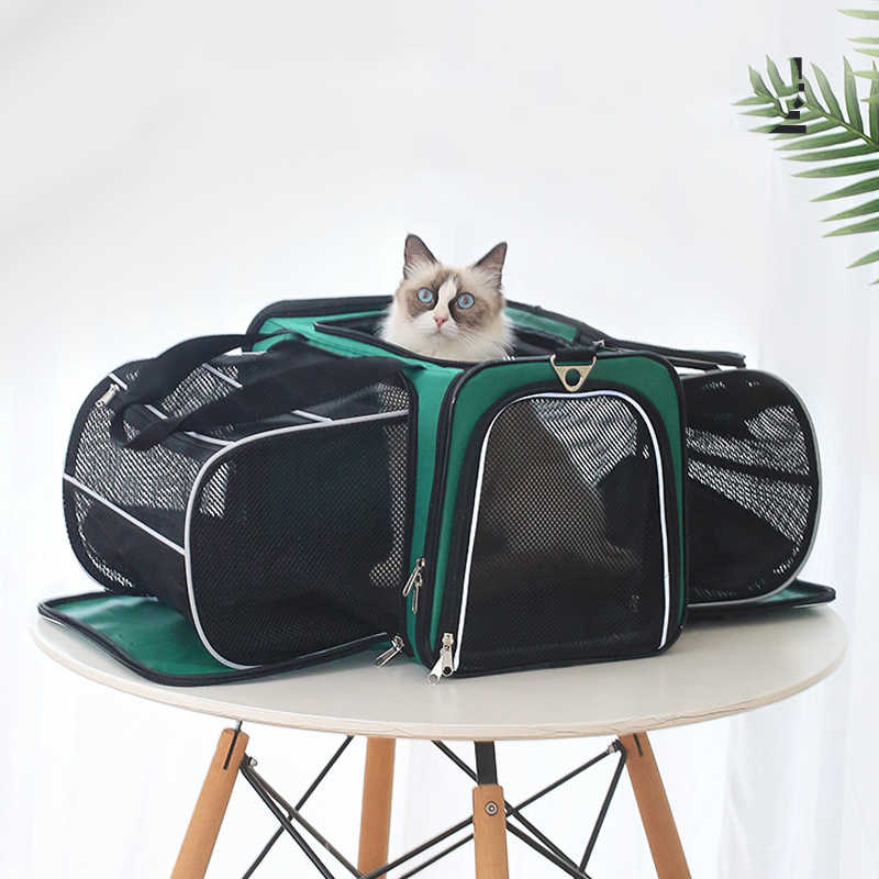 HKM-7063869 Portable Space Capsule Backpack for Dogs – Large Capacity, One & Two-Way Expansion, Available in Malachite Green and Starry Gray