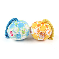 HKM-7064893 Interactive Cotton Rope Dog Toy with Cartoon Football Design for Tug of War and Dental Care