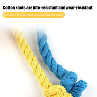 HKM-7064893 Interactive Cotton Rope Dog Toy with Cartoon Football Design for Tug of War and Dental Care