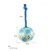 HKM-7064893 Interactive Cotton Rope Dog Toy with Cartoon Football Design for Tug of War and Dental Care