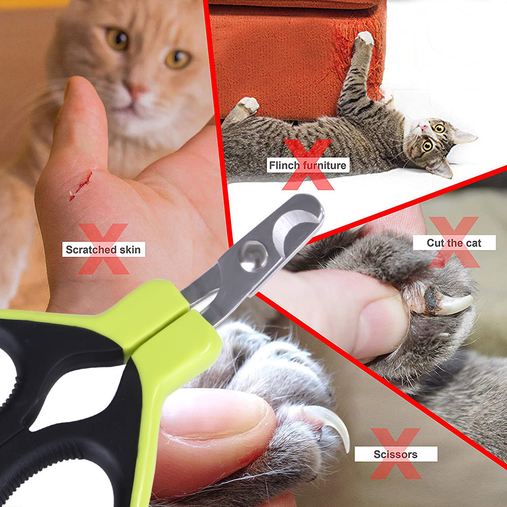 HKM-7065405 Pet Nail Clipper for Dogs and Cats - Stainless Steel Scissors with Blood Line Guide, 11.5cm Size