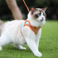 HKM-7066685 Reflective Anti-Escape Cat Harness with Leash - Suede Material, Various Colors, Sizes S to L