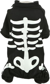 HKM-7067069 Glow in the Dark Skeleton Dog Costume for Small Dogs - Breathable Stretchy Jumpsuit for Halloween and Cosplay