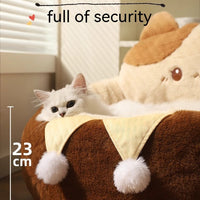 HKM-7067453 Cozy Cat Nest Winter Pet Bed - Medium Size, Warm Polyester with Three Flower Design
