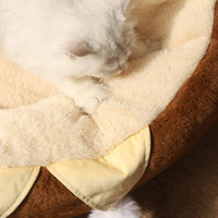 HKM-7067453 Cozy Cat Nest Winter Pet Bed - Medium Size, Warm Polyester with Three Flower Design