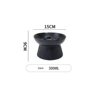 HKM-7067581 Ceramic High Foot Slow Feed Pet Bowl for Cats and Dogs - Anti-Choke Design and Tumble Resistant