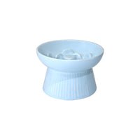 HKM-7067581 Ceramic High Foot Slow Feed Pet Bowl for Cats and Dogs - Anti-Choke Design and Tumble Resistant