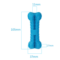 HKM-7068221 Sky Blue Silicone Bone Toothbrush Toy for Pet Dogs