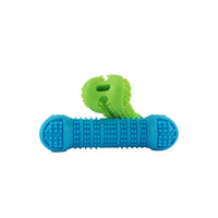 HKM-7068221 Sky Blue Silicone Bone Toothbrush Toy for Pet Dogs