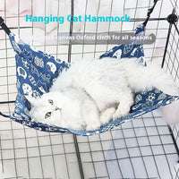 HKM-7069245 Fleece-Lined Cat Hammock in Various Winter Patterns - Comfortable Pet Bed for Cats