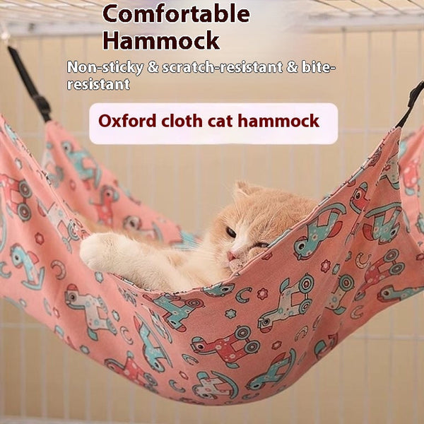 HKM-7069245 Fleece-Lined Cat Hammock in Various Winter Patterns - Comfortable Pet Bed for Cats