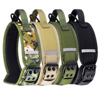 HKM-7069373 Camouflage Nylon Dog and Horse Collar in Military Green and Black, Sizes M-L-XL