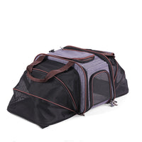 HKM-7069629 Portable Pet Carrier Bag in Blue Gray - One Size Fits All for Pets Up to 13 lbs with Matching Mat