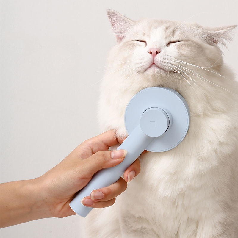 HKM-706963 Round Handle Self-Cleaning Pet Comb with Sticky Bead Massage Feature