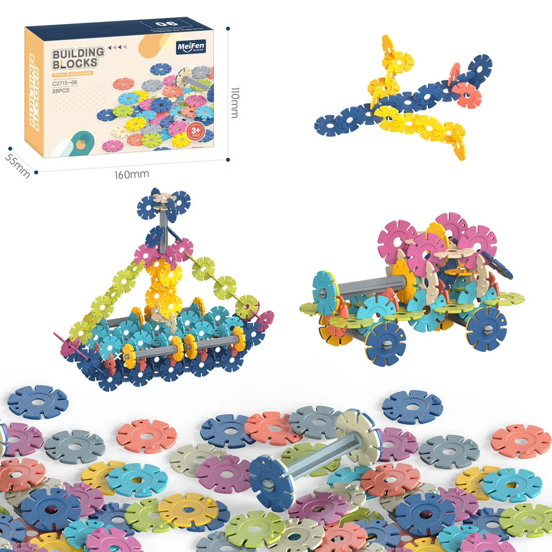 HKM-707027 DIY Snowflake Particle Building Block Set for Kids - Creative Educational Toy Ages 2 and Up