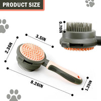 HKM-7070653 Double-Sided Cat Grooming Brush with Flea Comb for Shedding and Hair Removal