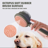 HKM-7070653 Double-Sided Cat Grooming Brush with Flea Comb for Shedding and Hair Removal