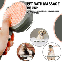 HKM-7070653 Double-Sided Cat Grooming Brush with Flea Comb for Shedding and Hair Removal