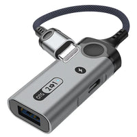HKM-707091 2-in-1 USB to Type C Fast Charging Adapter for USB Flash Drive and Mobile Devices