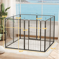 HKM-7071037 Heavy Duty 39 Inch 8 Panel Dog Playpen for Medium and Large Pets - Versatile Indoor/Outdoor Metal Fence