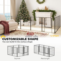 HKM-7071037 Heavy Duty 39 Inch 8 Panel Dog Playpen for Medium and Large Pets - Versatile Indoor/Outdoor Metal Fence